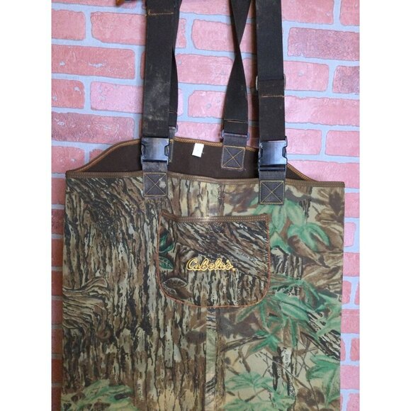 Vintage Cabelas Camouflage Neoprene & Nylon Jersey Chest Waders XXL Footed Realt - Picture 5 of 6